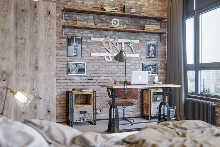 Men's Home Office For Apartment