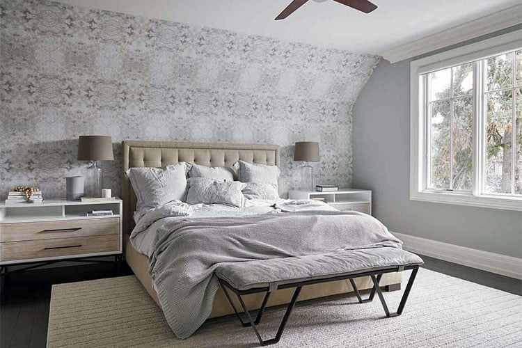 Minimalist Grey and Light Brown Bedroom