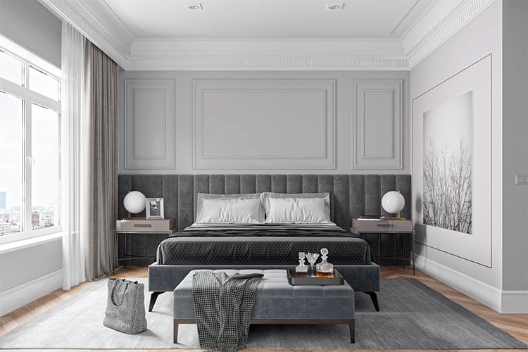 Modern and Cozy Grey Bedroom