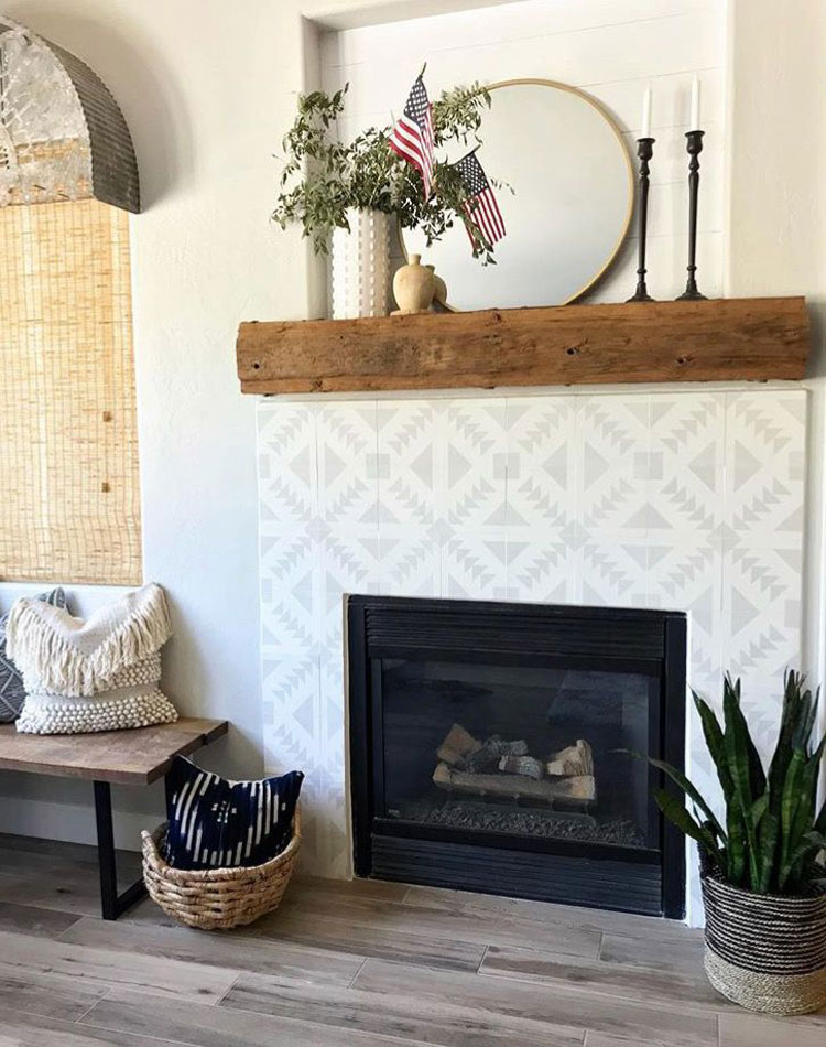 modern-farmhouse-tiled-fireplace Modern Farmhouse Tiled Fireplace