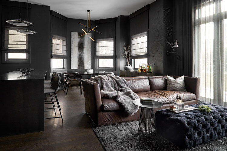 Modern Masculine Men’s Living Room