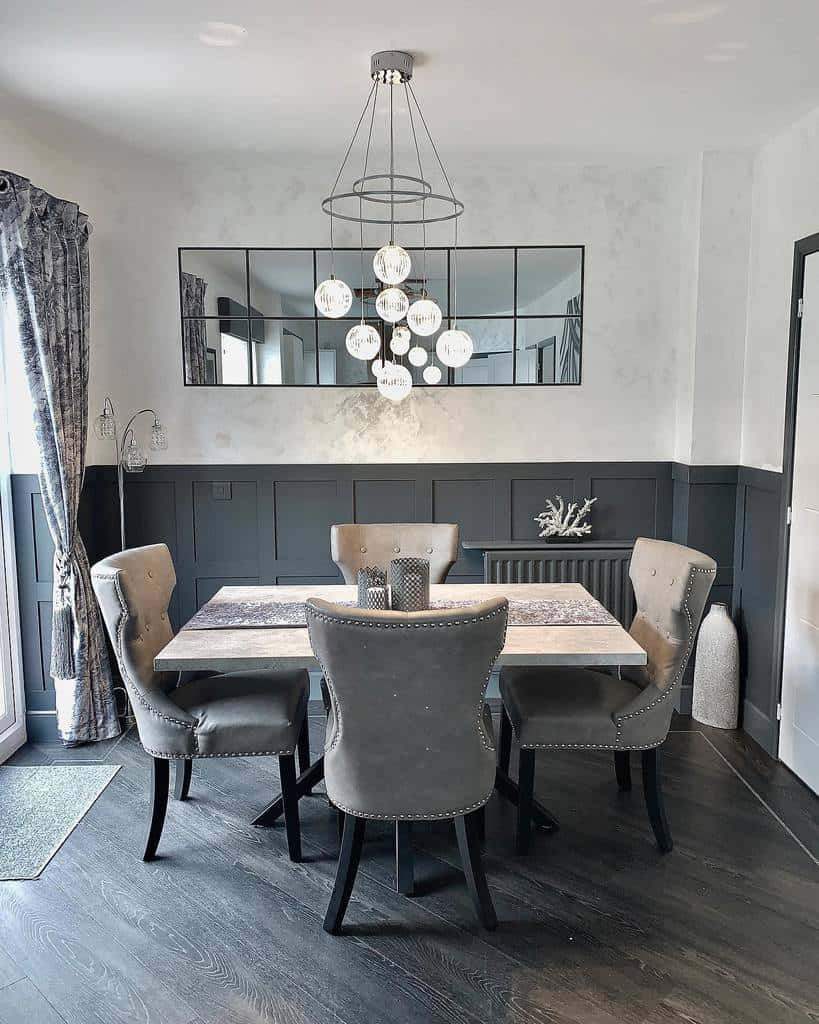 modern-wall-paneling-ideas-our-millerhome gray dining room wood flooring
