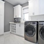 stylish large white cabinet laundry washer and dryer