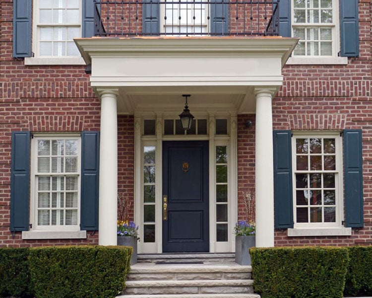 navy-front-door-color-for-red-brick-house Navy Front Door Color For Red Brick House