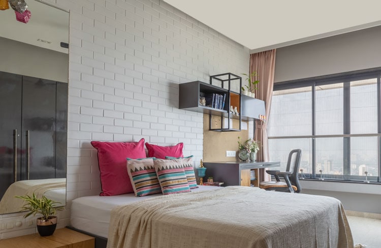 Open Bedroom Layout with Study Table