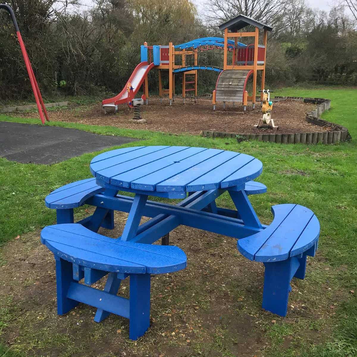 picnic-set-garden-bench-ideas-p0000m blue picnic bench playground