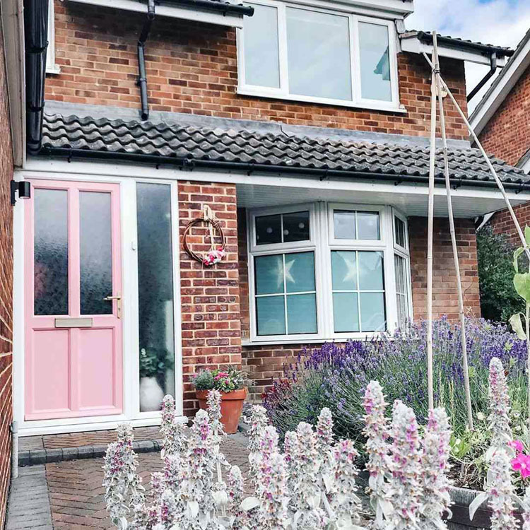 pink-front-door-for-red-brick-house Pink Front Door For Red Brick House