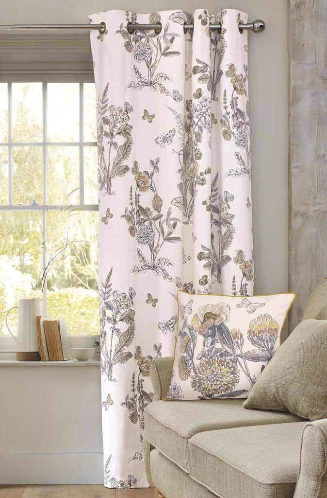 floral print curtains