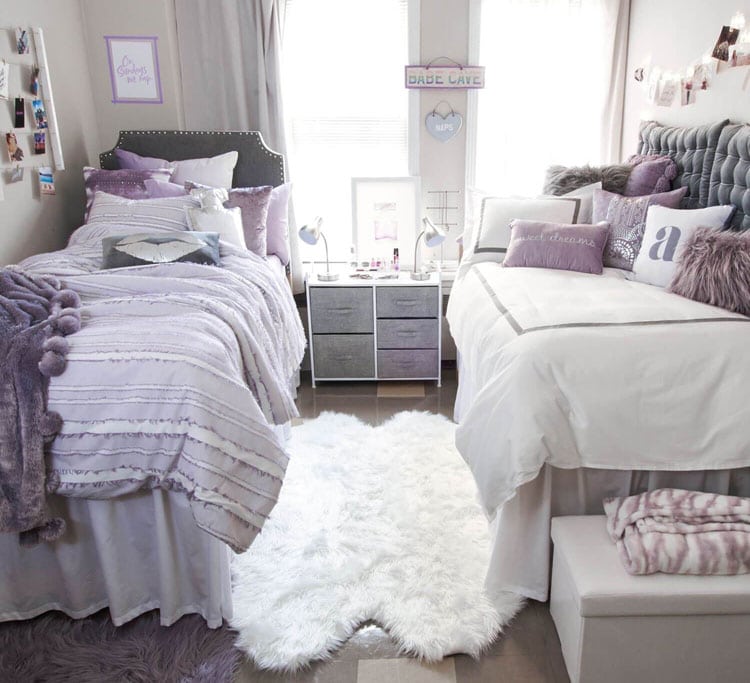 Purple College Dorm Room Decor