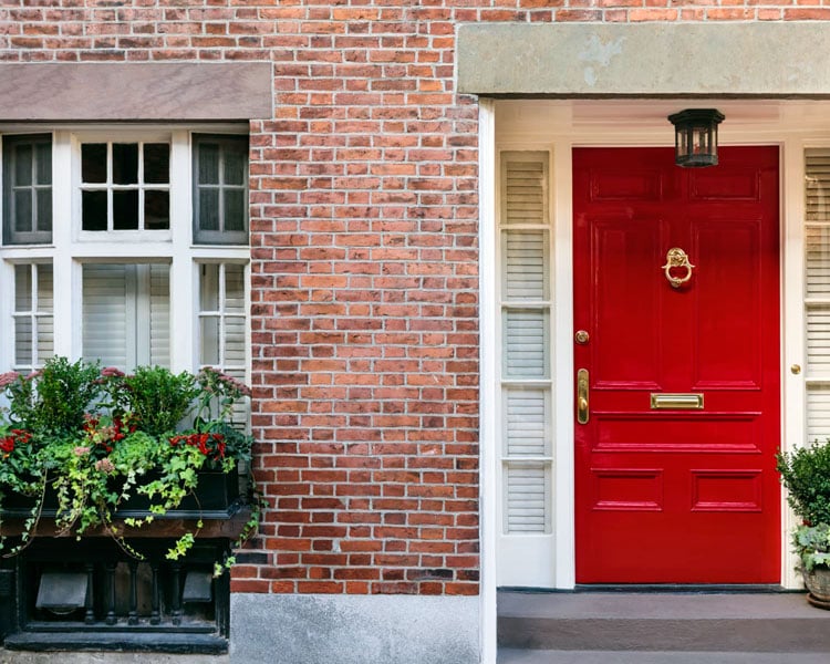 red-front-door-for-red-brick-house Red Front Door For Red Brick House