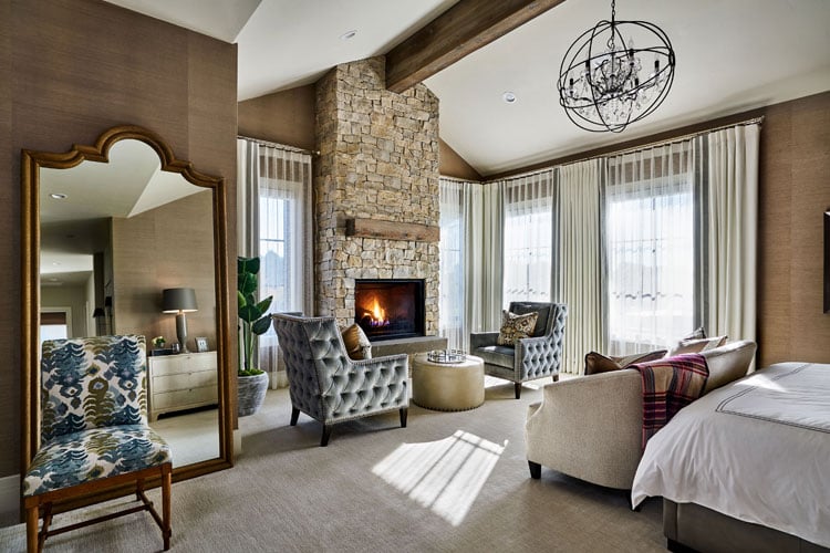 Rustic and Refined Bedroom with Sitting Area