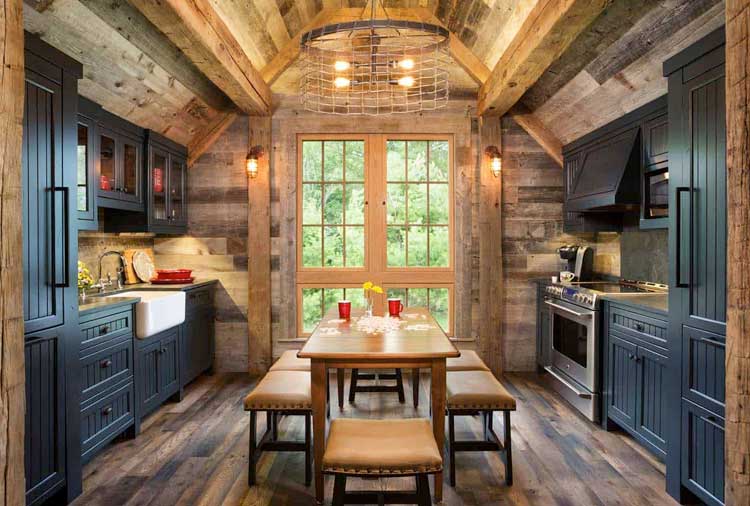 Rustic Black Cabinets Provide Contrast