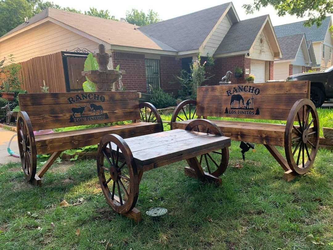 rustic-garden-bench-ideas-official_farmhouse_furniture rustic cart with wheels garden bench
