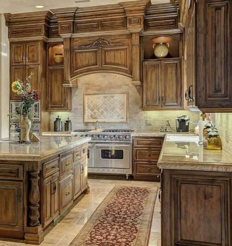 Rustic Italian-Style Kitchen Cabinets