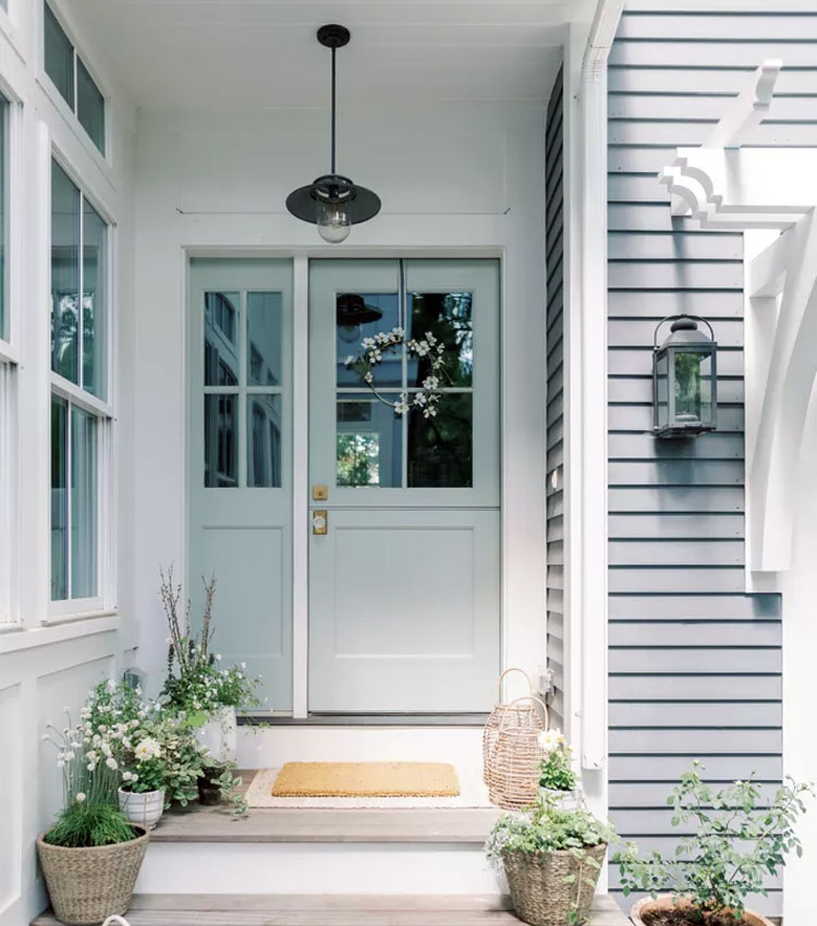 sage-green-front-door-for-gray-house Sage Green Front Door For Gray House