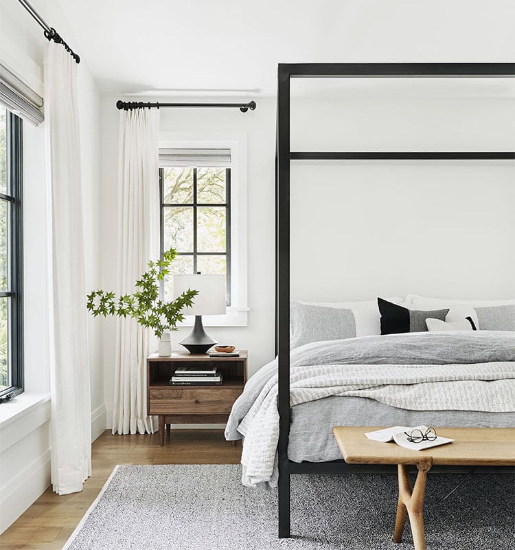Simple Gray and White Bedroom Decor