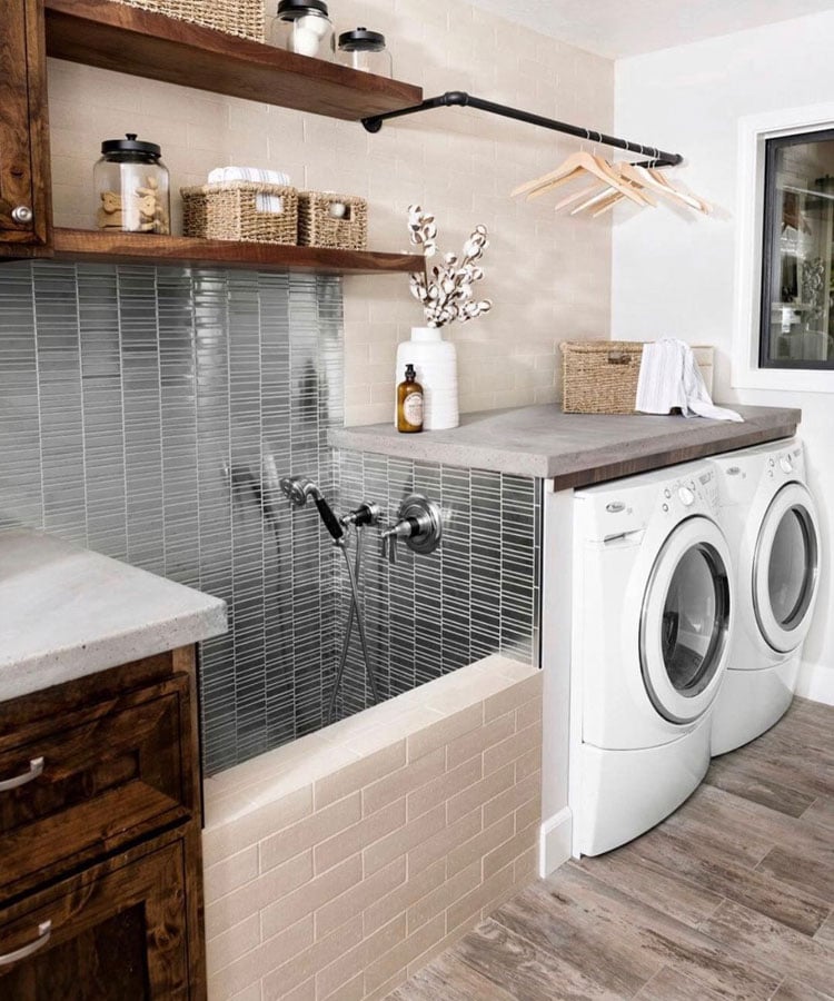 Simple Laundry Room Design with Sink