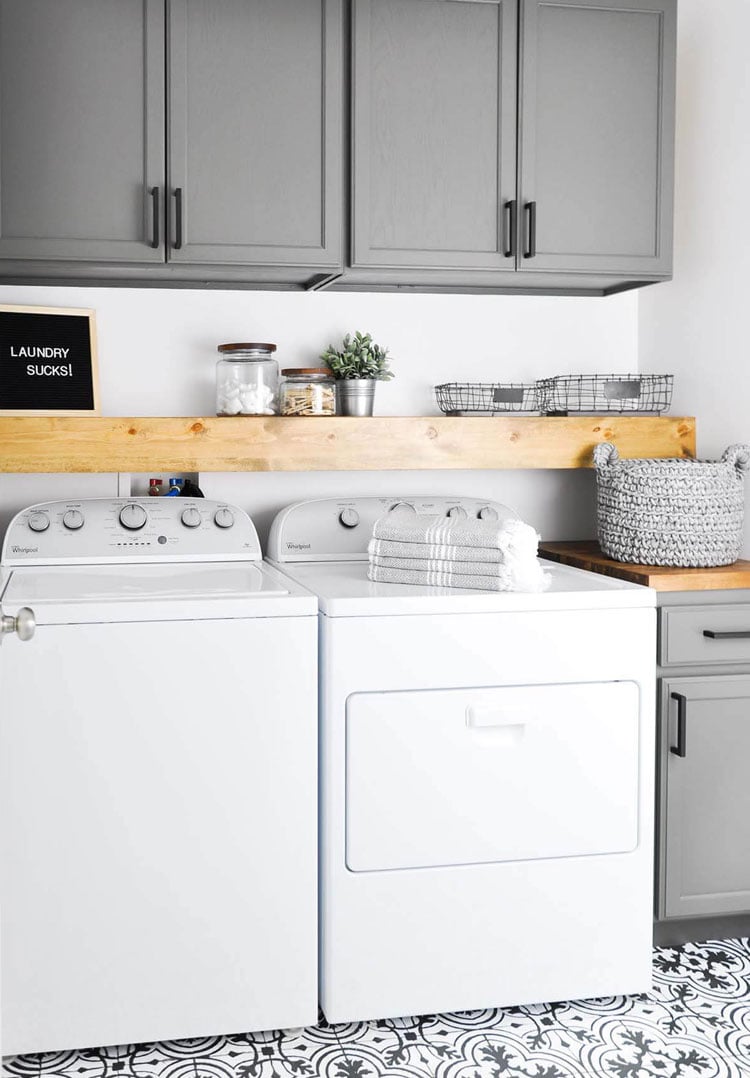 Simple Top Load Washer Laundry Room