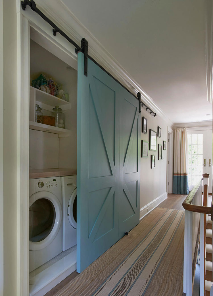 Sliding Barn Door Laundry Closet Design