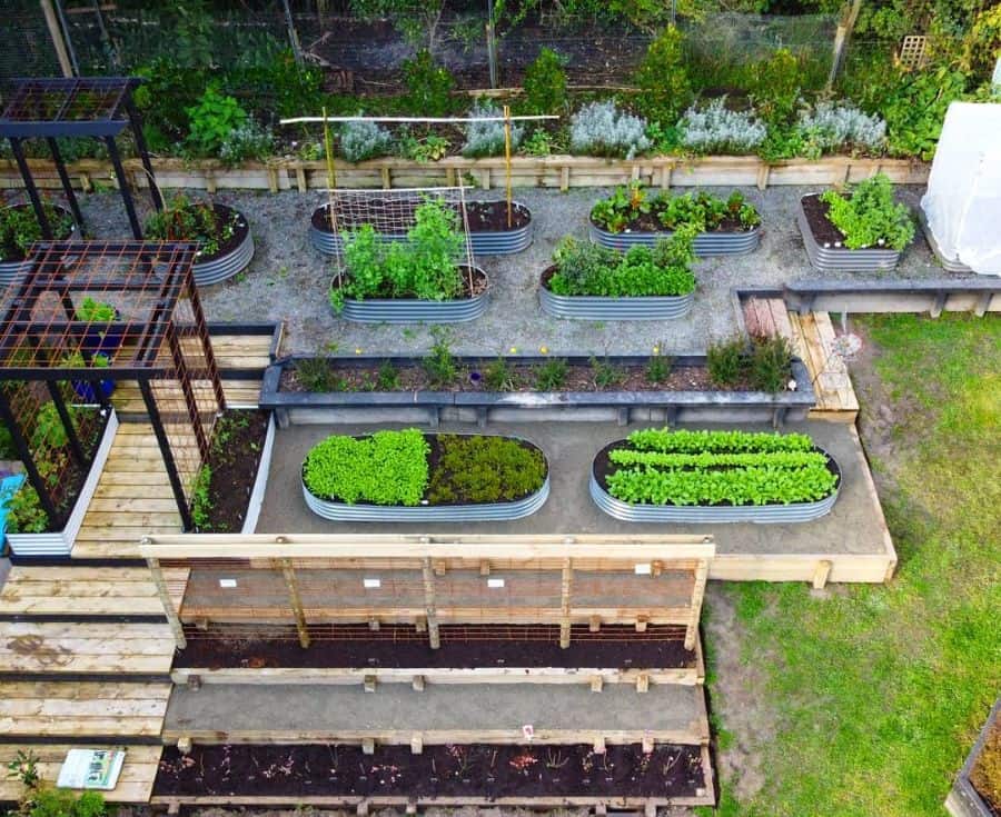 slope garden metal raised garden beds