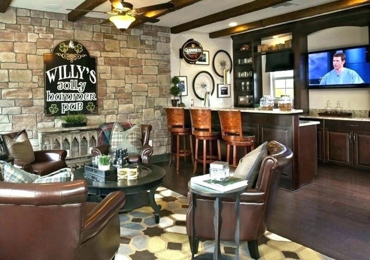 Small Basement Man Cave Pub Designs For Guys