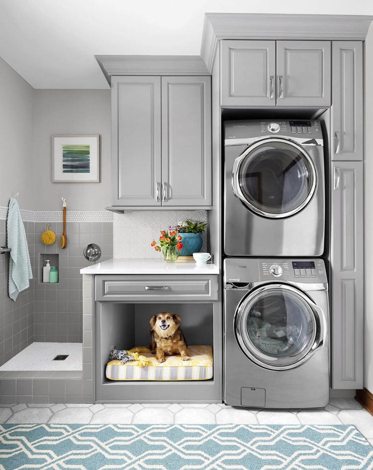 Small Laundry Room Ideas with Stackable Washer Dryer Sink