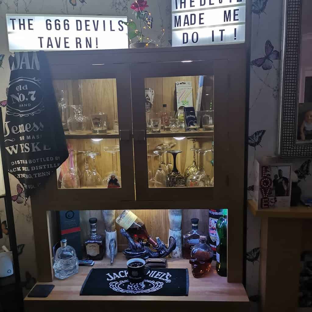 small liquor cabinet glass doors