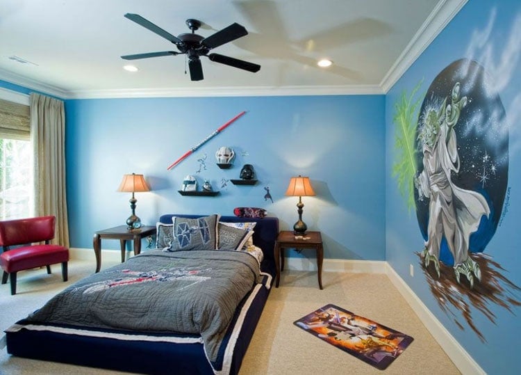 star-wars-themed-boys-room-with-massive-mural Star Wars-Themed Boys Room with Massive Mural
