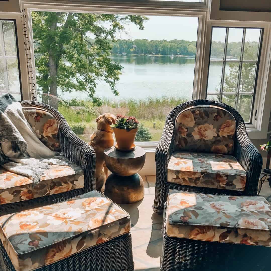 sunroom-patio-enclosure-ideas-ourrentedhouse sunroom patio enclosure with flora wicker furniture