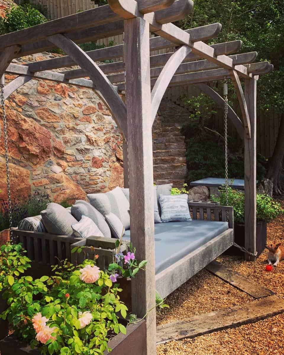 swing-bench-garden-bench-ideas-dianabakerdesigns large wood swing bench gazebo