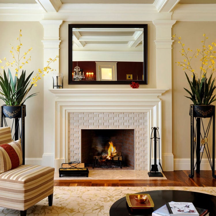 traditional-fireplace-with-tile Traditional Fireplace with Tile
