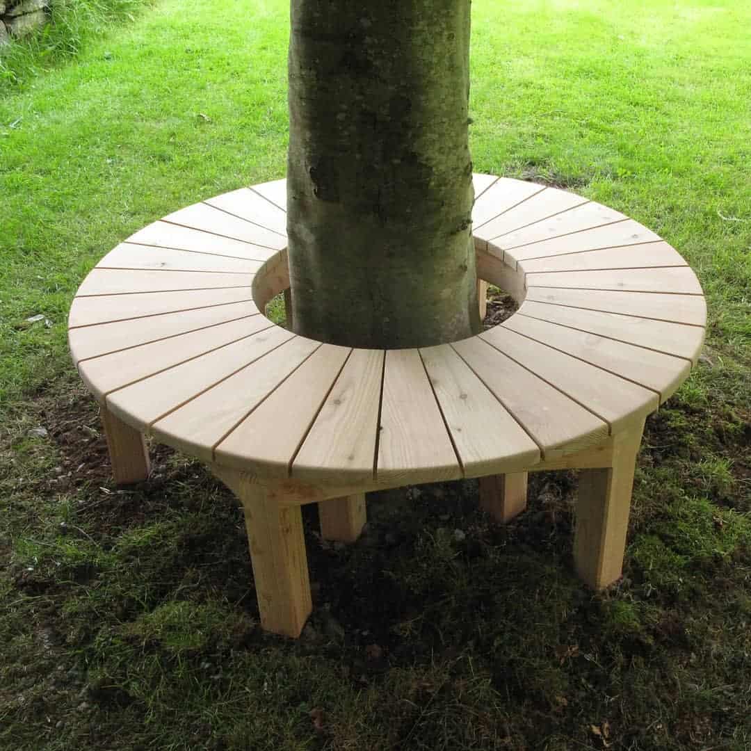 tree-bench-garden-bench-ideas-dancollisterfurniture circular wood tree bench