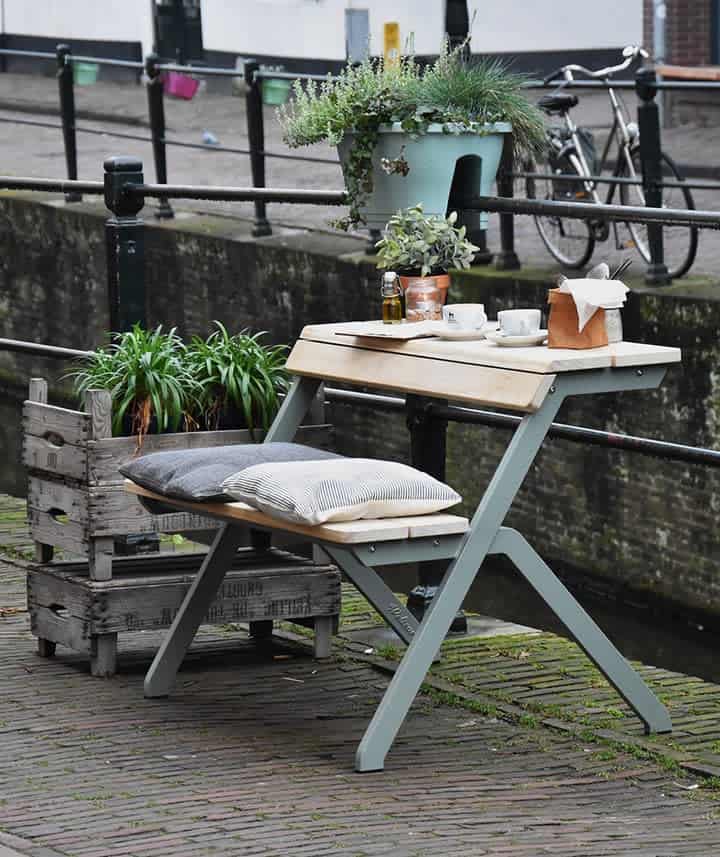 unique-garden-bench-ideas-weltevree artistic garden bench with table