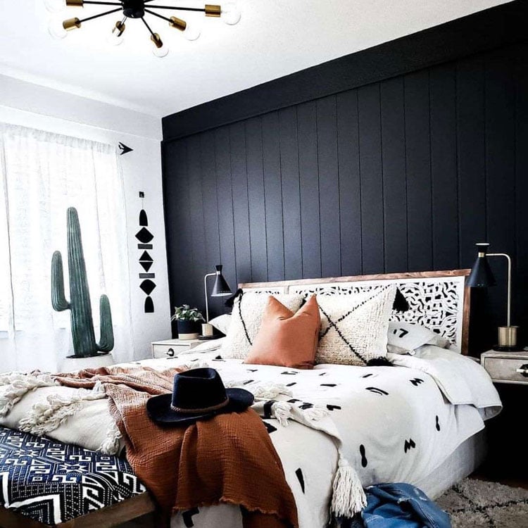 Upscale Urban Boho with Black Wall