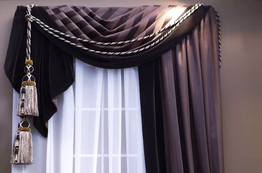 pelmet gray curtains