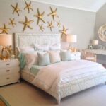 Whimsical Teenage Girl Room Décor with Gold Stars on the Wall and Plush Throw Pillows