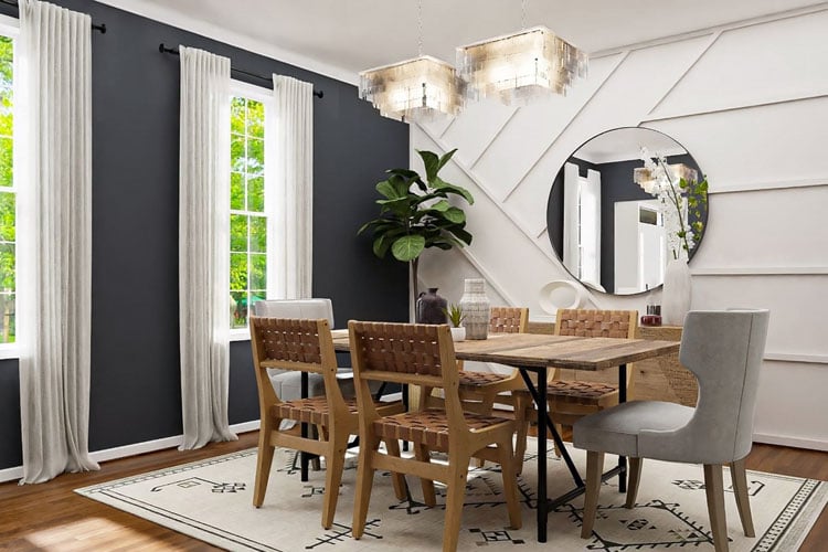 White Wood Paneling For Accent Wall in Living Room