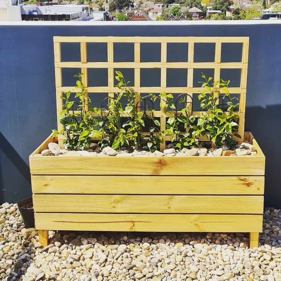 wood garden bed with legs