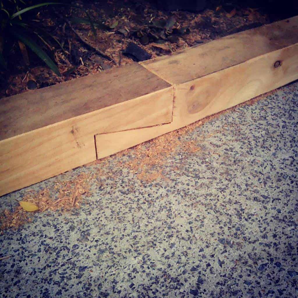 wood plank garden edging