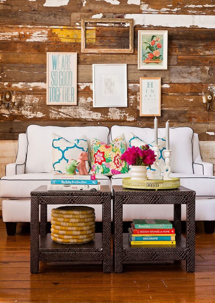 Wood Panel Wall with Colorful Table Styling