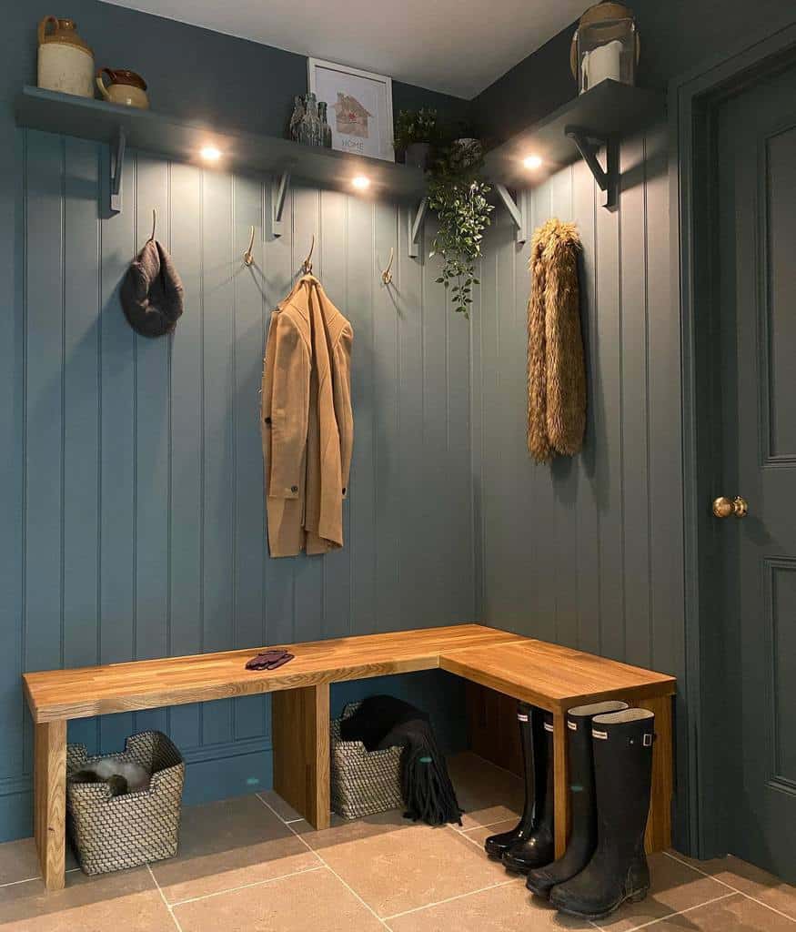 wood-wall-paneling-ideas-reviving_no37 gray wood wall paneling wood bench hanging coats