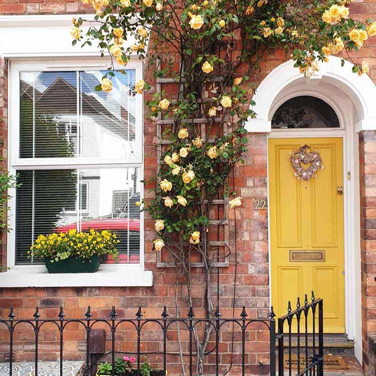 yellow-front-door-color-for-red-brick-house Yellow Front Door Color For Red Brick House