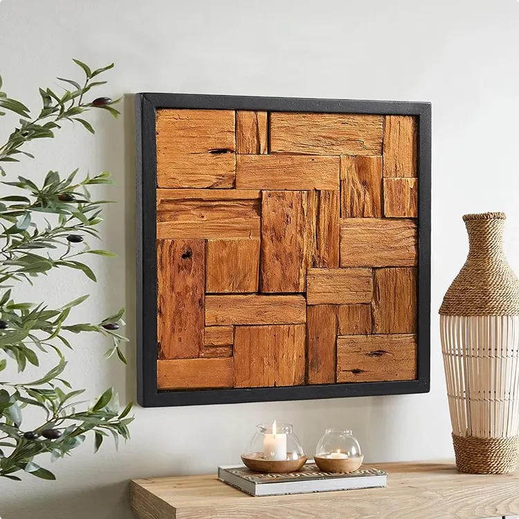 Black Framed Reclaimed Wood Panel