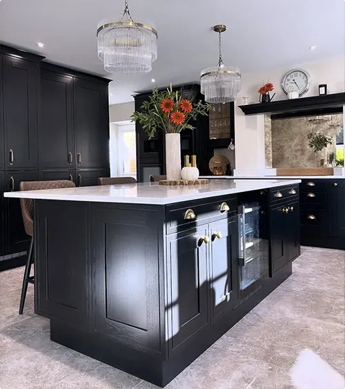 Kitchen With Black Cabinets