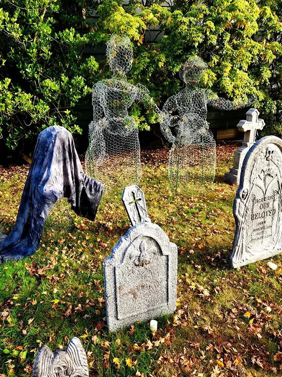 Ghost Silhouettes Made from Chicken Wire