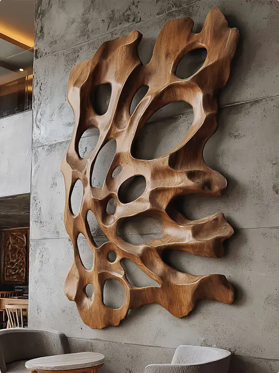 Large Free-Form Wood Art