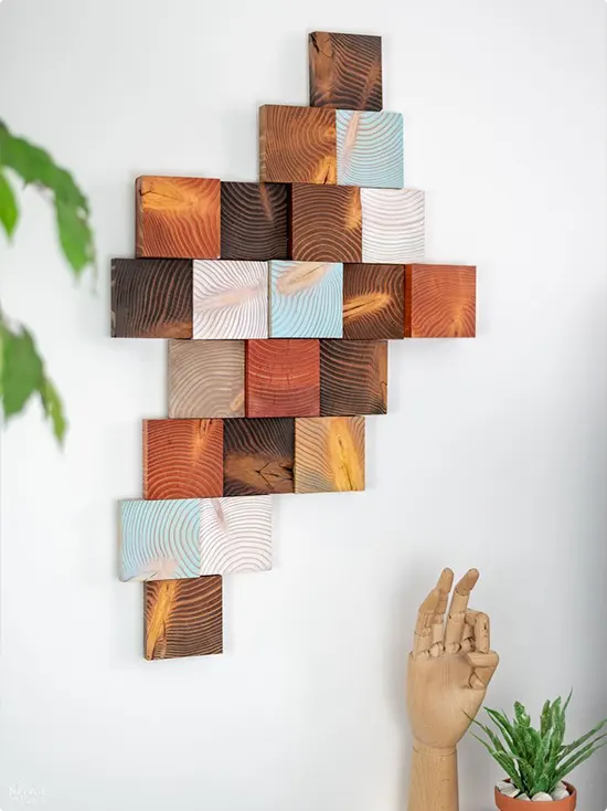 Multicolor Diamond Wood Block Collage