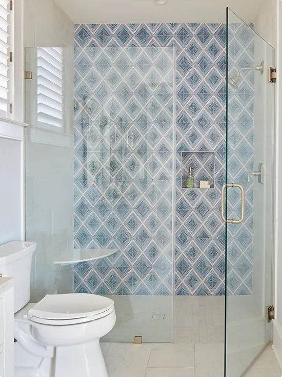 Soft Blue Gray and Lavender Diamond Tile