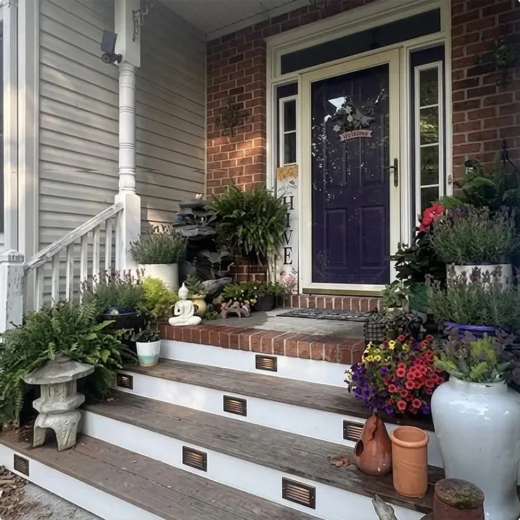 Navy Purple Door on a Layered Garden Porch