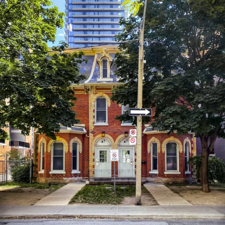 Two Matching Arched Doors at the Front